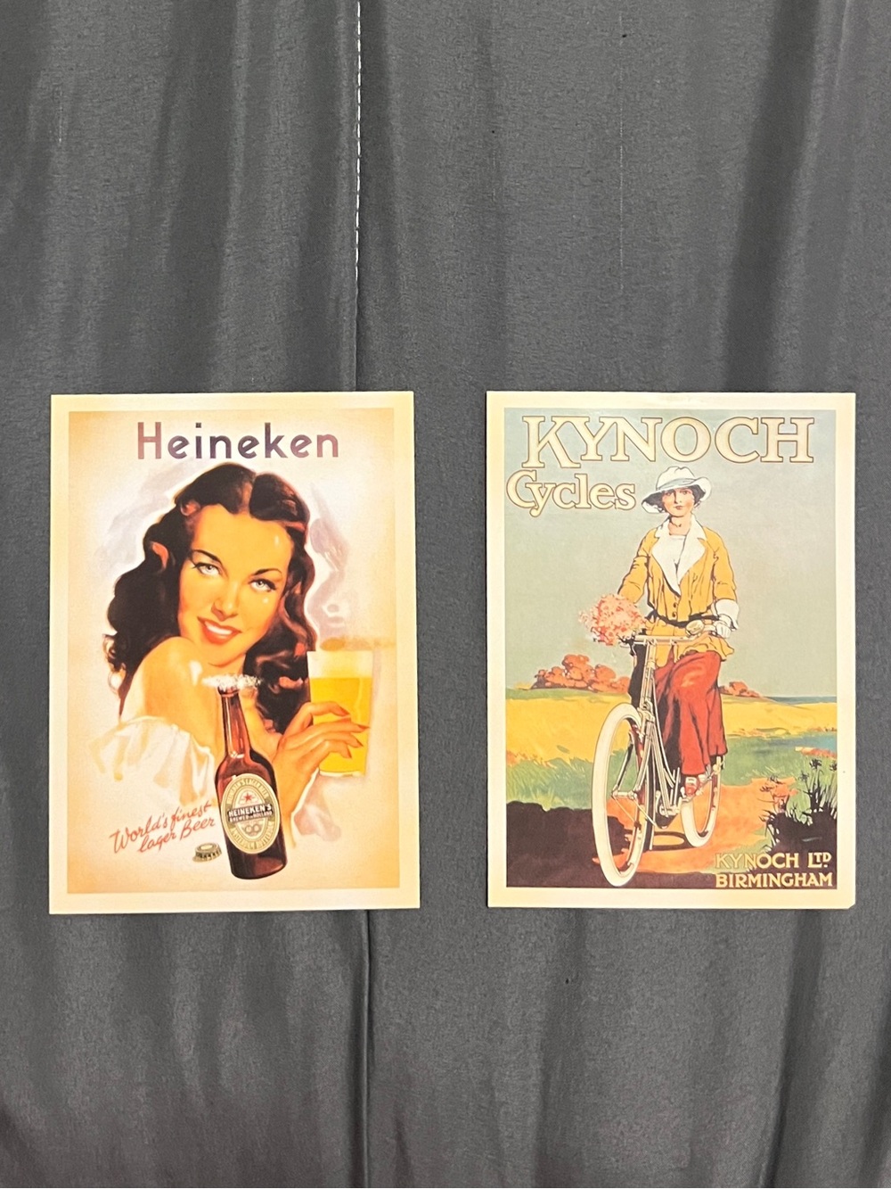 2 Retro Post Cards Colorful Vintage-Inspired